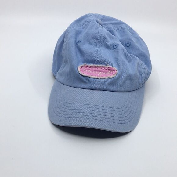 Life Is Good Light Blue and Pink Patch Embroidered Hat Baseball Cap - Picture 16 of 16